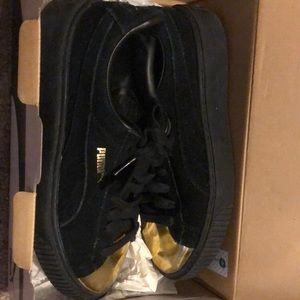 Suede Platform Gold-Puma Black